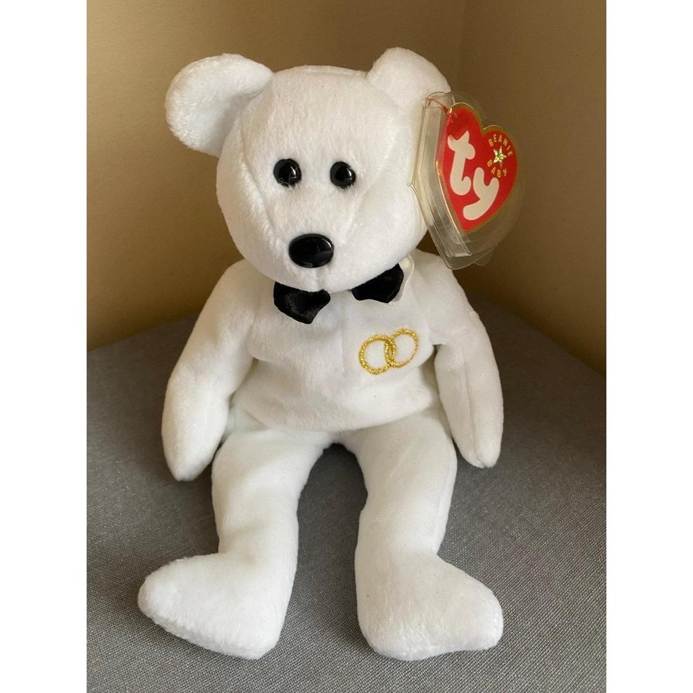 TY Beanie Babies Mr Wedding Bear Plush Stuffed Animal Toy sku23
